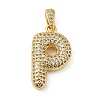 Brass Micro Pave Cubic Zirconia Pendants KK-E061-03G-16-1