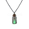 Halloween Luminous Ghost Glass Drift Bottle Pendant Necklaces & Dangle Earrings Sets FS-WG90D60-01-6