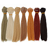 7Pcs 7 Colors Plastic Long Straight Hairstyle Doll Wig Hair DOLL-ME0001-06A-1