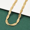 304 Stainless Steel Twist Rope Chain Necklace for Men Women NJEW-P269-03G-1
