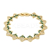 Brass Micro Pave Cubic Zirconia Link Bracelets for Women BJEW-Z126-05G-01-4