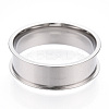 201 Stainless Steel Grooved Finger Ring Settings STAS-WH0047-8mm-28S-1