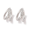 Brass Micro Pave Clear Cubic Zirconia Cuff Earrings for Women EJEW-I305-08P-1