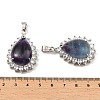 Natural Fluorite & Rhinestone Pendants G-K338-31P-01-3