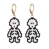 MIYUKI Delica Beads Beaded Skeleton Leverback Earrings EJEW-MZ00580-3