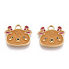 Light Gold Plated Alloy Enamel Pendants ENAM-T009-84B-RS-2
