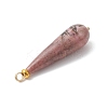 Natural Rhodonite Pendants PALLOY-JF04760-03-5