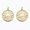 Brass Micro Pave Clear Cubic Zirconia Pendants ZIRC-N039-125-NF-1