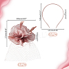 Feather Flower Mesh Veil Headband MRMJ-WH0077-121-2
