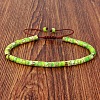 Dyed Synthetic Imperial Jasper Heishi Beads Adjustable Braided Bracelets for Men Women BX7041-27-1