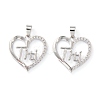 Brass Micro Pave Clear Cubic Zirconia Pendants ZIRC-Z007-12P-1