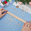 2 Pairs 2 Styles Bowknot Plastic Imitation Pearl Shoe Charms DIY-FG0006-80-3