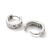 Square Pattern Rack Plating Brass Clear Cubic Zirconia Hoop Earrings for Women EJEW-G409-02P-2