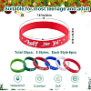 30Pcs 5 Colors Christmas Themed Silicon Cord Bracelets BJEW-CN0001-08-2
