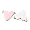304 Stainless Steel with Pink Enamel Connector Charms SA-CBA061A-06P-3