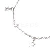 304 Stainless Steel Cross Link Chain Anklets AJEW-AN00739-03-4