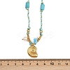 304 Stainless Steel Shell Shape Pendant Cotton Cord Necklaces NJEW-C093-05A-G-5