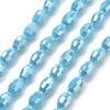 Electroplate Glass Beads Strands EGLA-A037-P6x8mm-B06-1