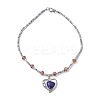 Non-magnetic Synthetic Hematite & Glass Beaded Necklaces NJEW-JN04811-4