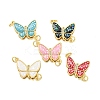 Rack Plating Brass & Cubic Zirconia & Shell & Enamel Box Clasps KK-S373-04G-1