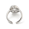 Brass Letter Open Cuff Rings for Women RJEW-G313-01O-P-3