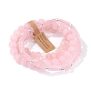 3Pcs Natural Rose Quartz Bead Bracelet  Sets for Men PW-WG3CBCD-12-1