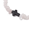 Natural Rose Quartz Chips Stretch Bracelets for Women Men BJEW-JB11341-12-3