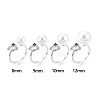 Gift Box Shape Brass Micro Pave Clear Cubic Zirconia & Glass Cuff Ring Settings KK-T076-44P-4