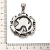 Tibetan Style 304 Stainless Steel Pendants STAS-M334-17AS-3