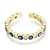Brass Micro Pave Clear Cubic Zirconia Cuff Rings RJEW-T016-07G-NF-4