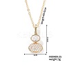 Brass Pave Clear Cubic Zirconia Gourd Shape Pendant Necklaces for Women YJ8780-6