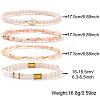 4Pcs 4 Styles Imitation Pearl & Brass & Glass Beads Stretch Bracelets for Women MM2663-1-2