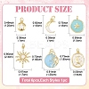 6Pcs 6 Styles Rack Plating Brass Pendants KK-YW0003-57-2
