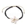 Adjustable Natural Cowrie Shell Beaded Braided Anklets AJEW-AN00686-03-2