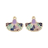 Rack Plating Alloy Enamel Pendants FIND-I038-07F-1