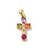 Rack Plating Brass Cubic Zirconia Pendants KK-G504-17G-1