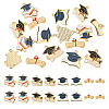 16Pcs 4 Styles Graduation Season Alloy Enamel Pendants FIND-TA0005-01-1