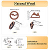 DIY 20Pcs 2 Style Mountain Natural Wood Stud Earrings DIY-TA0010-06-3