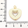 Brass Micro Pave Clear Cubic Zirconia Pendants KK-N268-47G-3