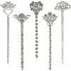 10Pcs 5 Styles Flower Tibetan Style Alloy Bookmarks FIND-SC0009-02-1