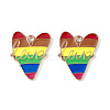Rainbow Color Pride Alloy Enamel Pendants ENAM-K067-09-1