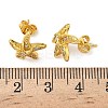Brass Micro Pave Clear Cubic Zirconia Stud Earrings EJEW-A145-03D-G-5