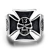 Fashion 316L Surgical Stainless Steel Skull with Cross Rings for Men RJEW-BB03868-12-1