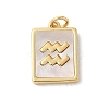 Brass Pave Natural White Shell Pendants KK-S522-09G-G-1