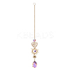 Cone Glass Big Pendant Decorations DJEW-PW0017-10C-1