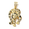 Rack Plating Brass Micro Pave Black Cubic Zirconia Pendants KK-P267-03A-G-1