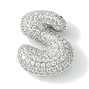 Rack Plating Brass Cubic Zirconia Pendants KK-S378-02P-S-1