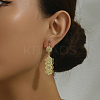 Elegant Vintage Brass Coin Flat Round Tassel Hoop Earrings NB9572-1
