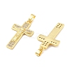 Crucifix Cross Brass Micro Pave Cubic Zirconia Pendants KK-M325-08G-2