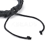 PU Leather & Waxed Cords Triple Layer Multi-strand Bracelets BJEW-G709-01B-3